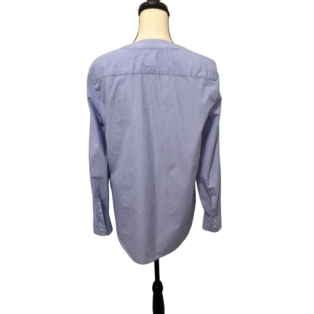 J Crew Thomas Mason Blue V Neck Tunic Shirt Womens Size‎ 10 - Picture 3 of 9